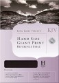 KJV Hand Size Giant Print Reference Bible, Black Genuine Leather